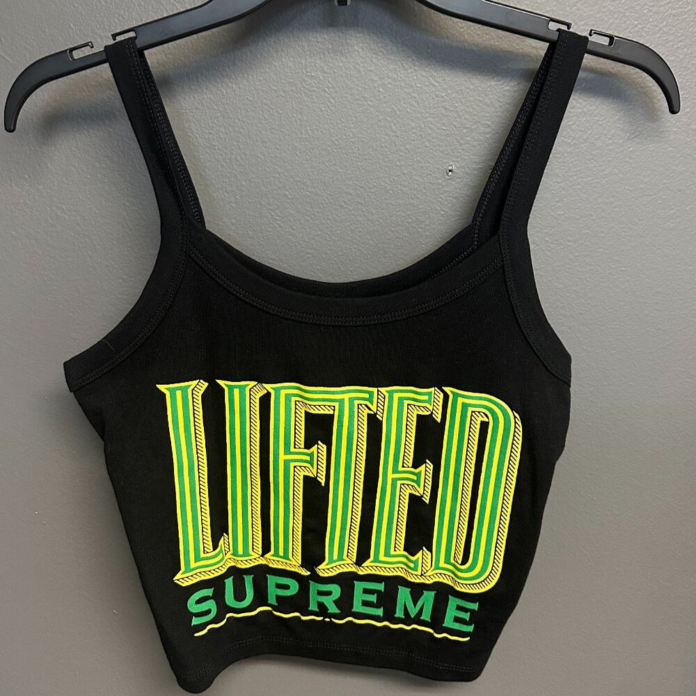 Lifted‎ Supreme Cropped Graphic Womens Cropped Tank Top Size XS Weed Cannabis
